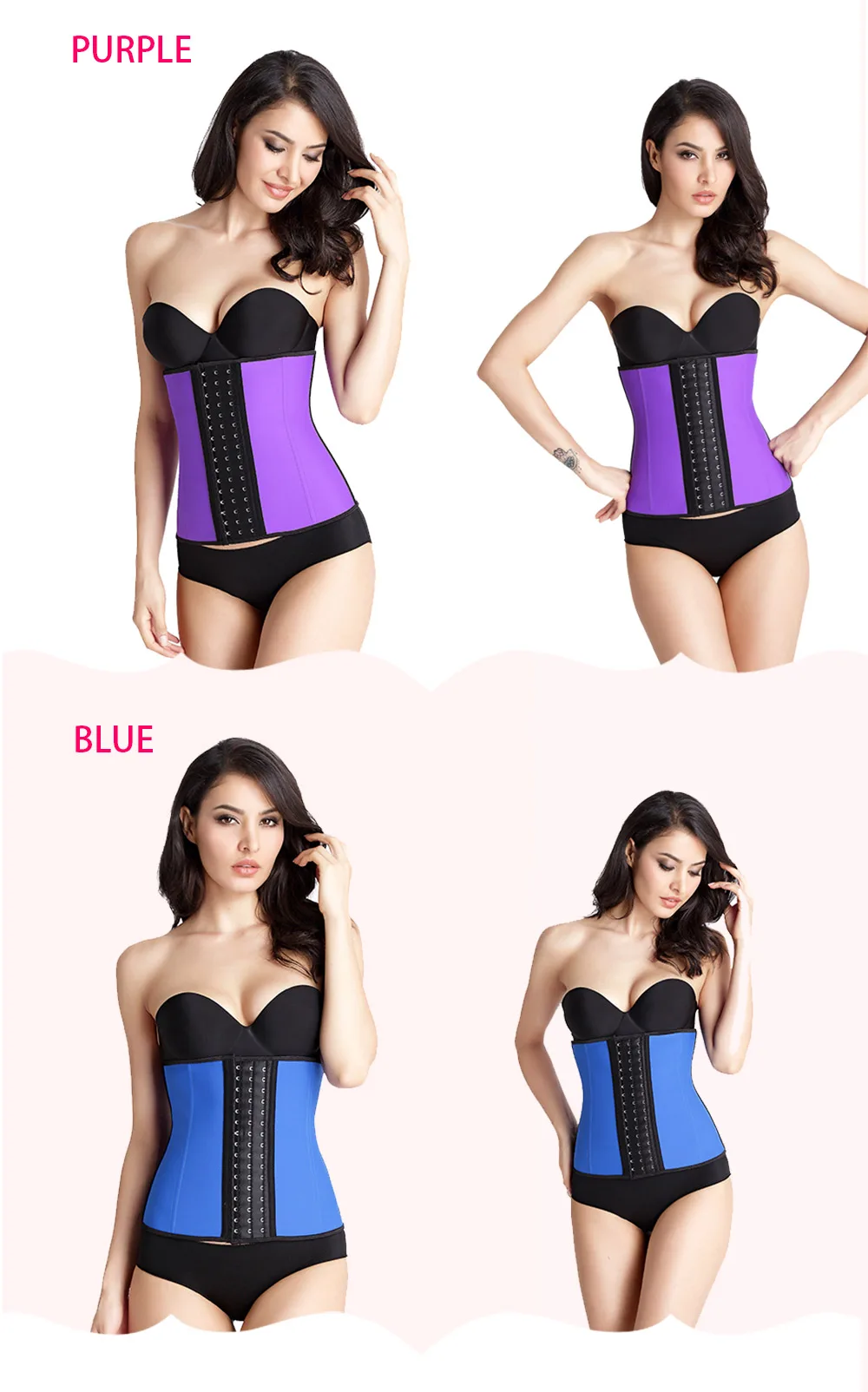 NB1066-Atbuty Latex Waist Trainer Plus Size Corset Women's 9 Steel Boned Workout Waist Cincher Underbust Body Shapewear Girdle (10)