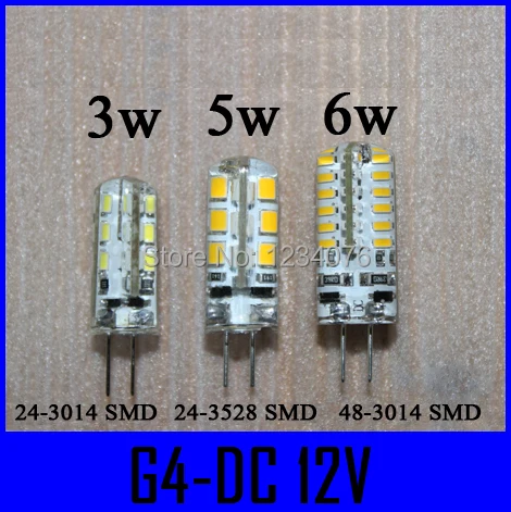 

G4 DC12V 3W 5W 6W LED Bulb 24 SMD2835 48 SMD3014 Led Corn Lamp for Crystal Lamp LED Spotlight Bulb Warm Cold White