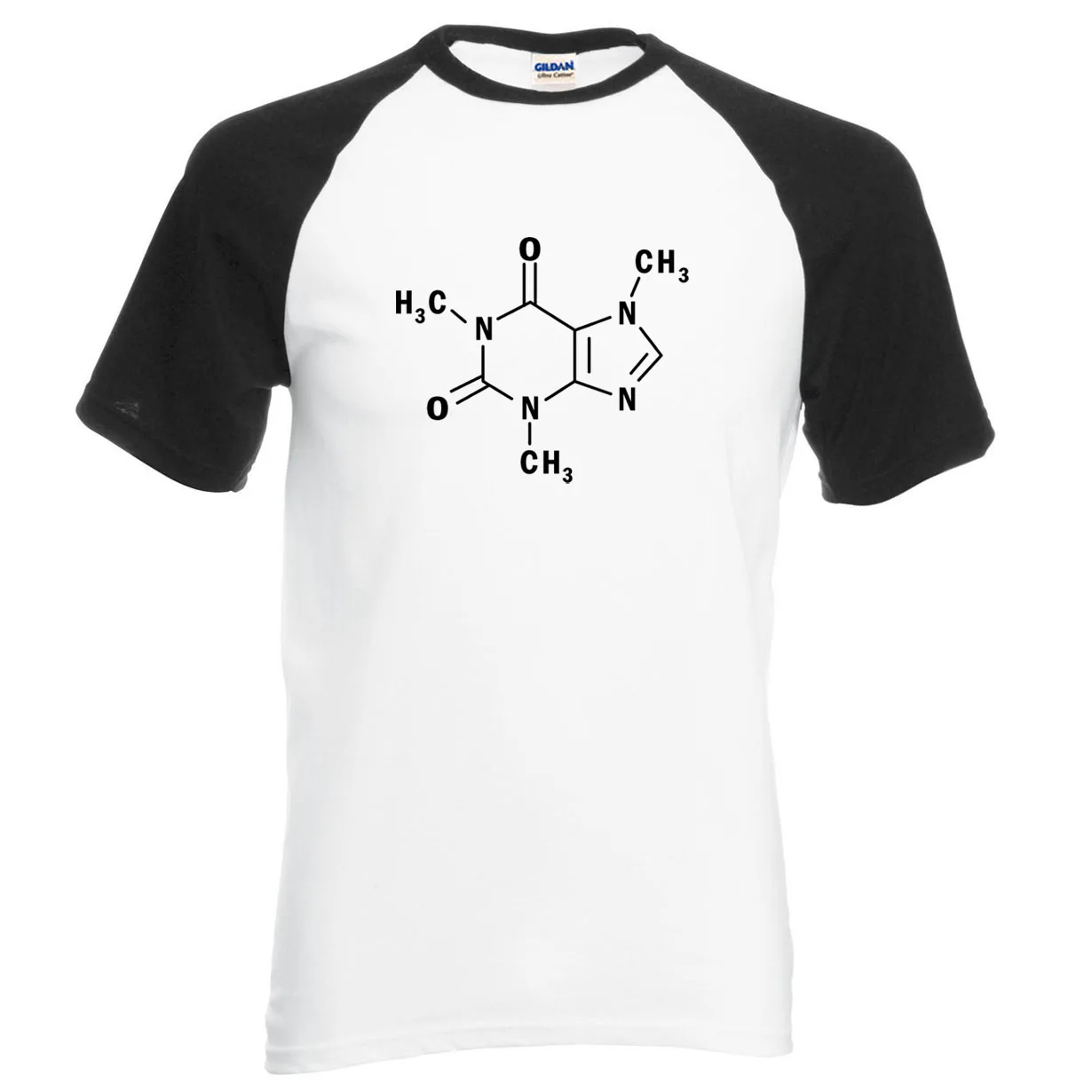 

New Arrival Adult Science T Shirt Sheldon Caffeine Molecular Formula print 2020 summer 100% cotton raglan men t-shirt loose fit
