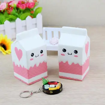 

11.5 cm Milk Box Carton Slow Rising Phone Straps Pendant Sweet Cream Scented Bread Kids Fun Toy Gifts 2 Colors Wholesale