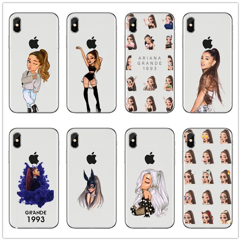 

Treble queen Ariana Grande No Tears Left To Cry transparent silicone soft TPU Phone Case For iPhone 4 5 6 7 8 8 Plus X Coque