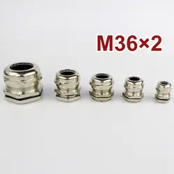 1 шт. M36 * 2 Никель латунь металл IP68 Водонепроницаемый кабельные вводы разъем подходит для 18-25 мм
