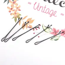 120 шт./упак. Женские аксессуары для волос черный 4 см Заколки для волос Для женщин Шпильки Невидимый прямые Волнистые ручки Парикмахерская заколка для волос, заколка для волос