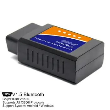 

Universal ELM327 V1.5 PICI8F25K80 Car Bluetooth Scanner Wireless Auto Interface Code Readers Diagnostic Tool OBDII Protocols