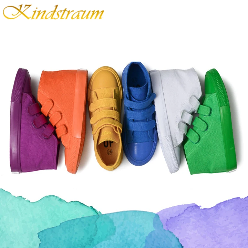 

Kindstraum 2019 New Fashion Kids Canvas Shoes Children Candy Colors Boots Boys & Girls Shoes Casual Brand Child Sneakers, MJ035