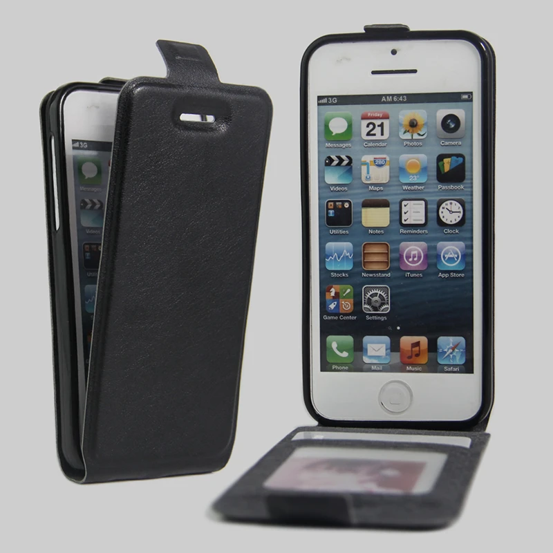

For iPhone SE Case Flip Vertical PU Leather Cell Phone Case Cover Card Slots Wallet Holder Bag for Apple iPhone SE 5S 5SE