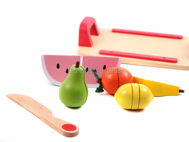 Набор деревянных магнитных кухонных игрушек, детские игрушки с фруктами, детские игрушки для моделирования, детские строительные развивающие игрушки, подарок