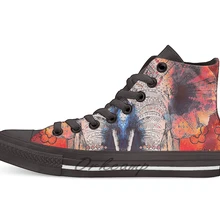 Новинка; дизайнерская Повседневная парусиновая обувь в индийском стиле С Рисунком Слона; обувь на заказ; Прямая