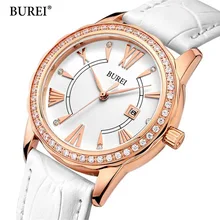 Ladies Fashion Quartz Watch Women Rhinestone Leather Casual Dress Women’s Watch Rose Gold Crystal reloje mujer 2017 montre femme