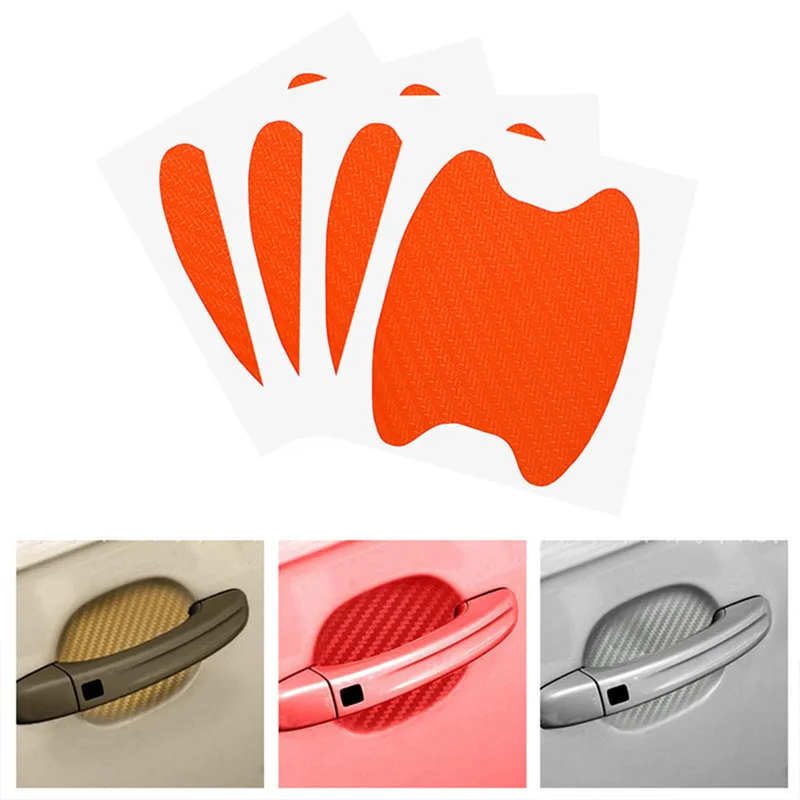 

4PCS/SET 3D Car Door Handle Sticker Car Automatic Door Cover Film Handle Scratch Scratch Stickers Car Styling Accessories