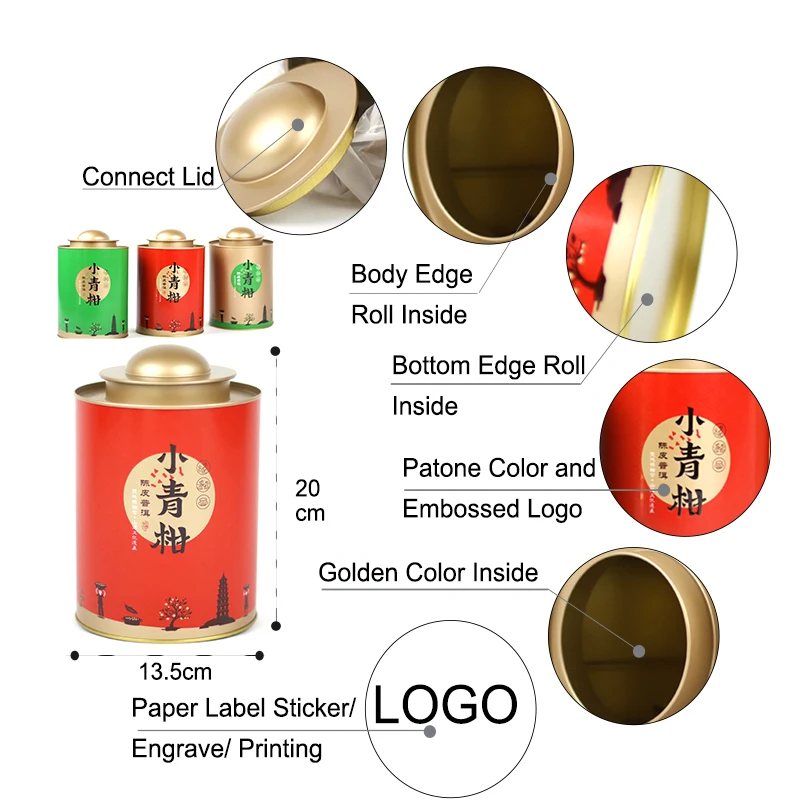 height 20cm large tin box (3)