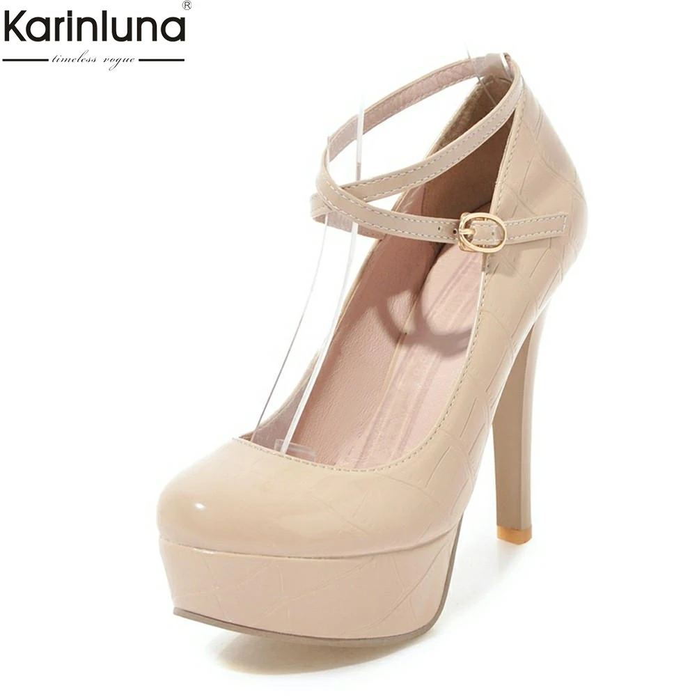 

Karinluna sexy Classic cross-strap large Size 34-43 Fashion Women Shoes pumps Shoes Woman thin high Heels woman shoes