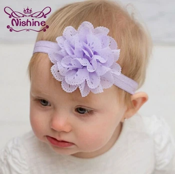

Nishine 15pcs/lot Newborn Hair Accessories Flower Hair Bands Headband Princess Fabric Flowers Elastic Hairband Christmas Gift