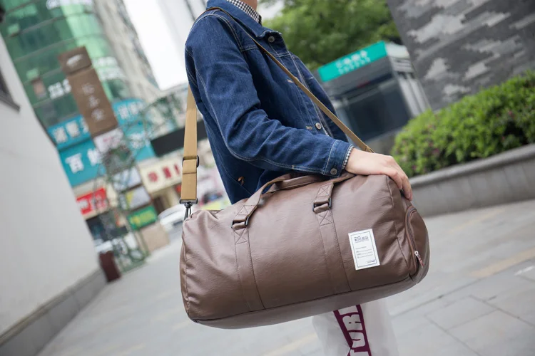 Wohlbege/брендовая мужская модная Дорожная сумка из искусственной кожи; большой вместительный карман для обуви; Посылка; мягкая сумка; 3 цвета