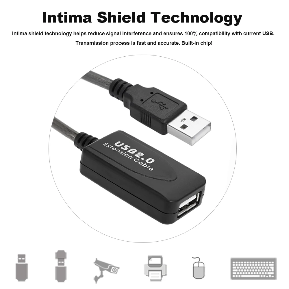 5 м 10 15 Суперскоростной USB 2 0 Активный ретранслятор Мужской и Женский