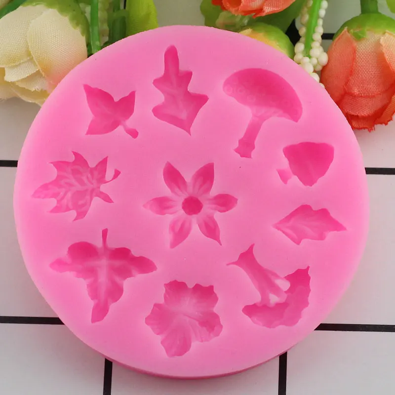 

Mujiang Flower Silicone Molds Leaf Cupcake Fondant Cake Decorating Tools 3D Craft Candy Fimo Clay Chocolate Gumpaste Moulds