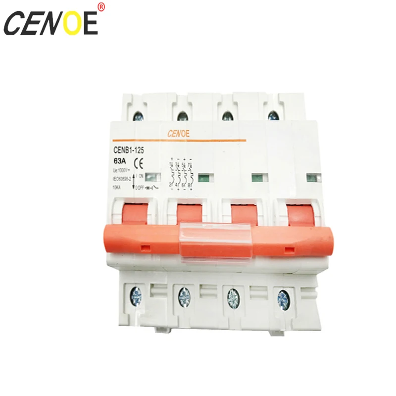 4P 1000V 125A 100A 80A 63A dc солнечный выключатель с 1000A разрывным током для глобальной