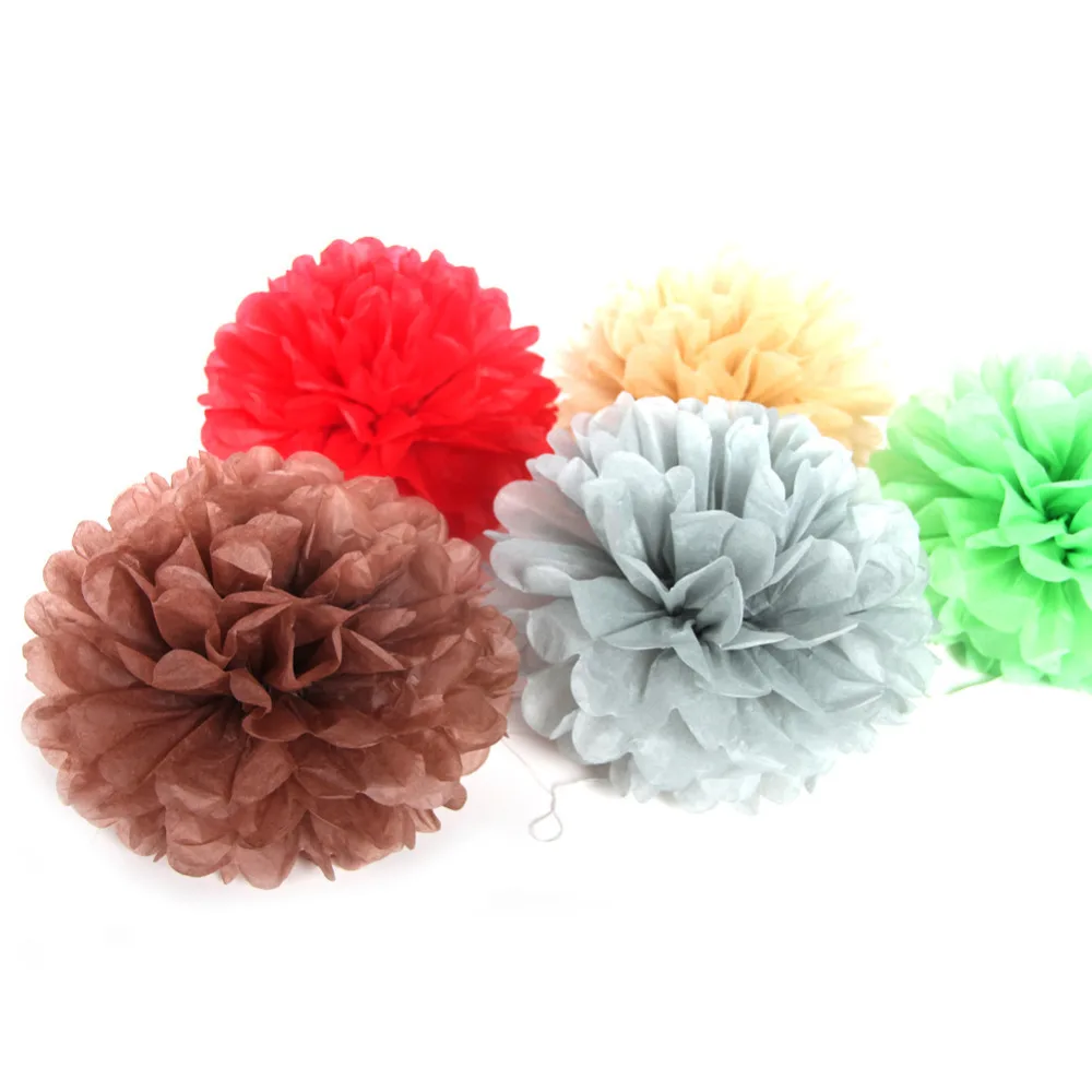 

Pack of 5 20cm Tissue Paper Pom Pom Flwoers Set Birthday Party Hanging Decoration Home Room Space Decor