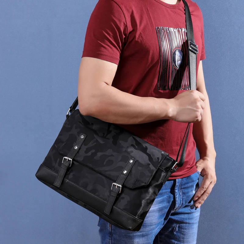 

Wmnuo High Quality Shoulder Bag Men Fashion Waterproof Camouflag Oxford Crossbody Bag Men Messenger Travel Bag Big Capacity