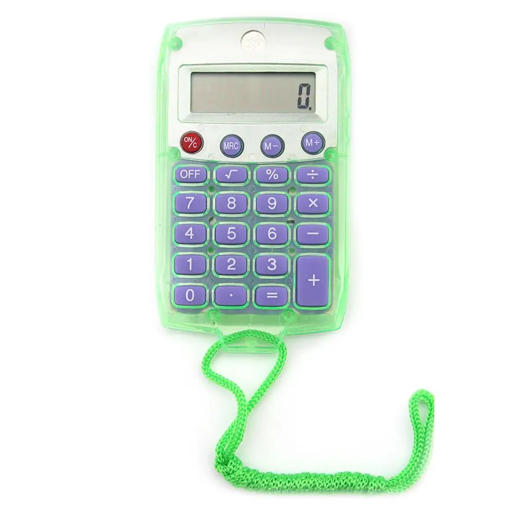 

Mini Transparent Calculator Student Exam Lanyard Pocket Calculating Counter