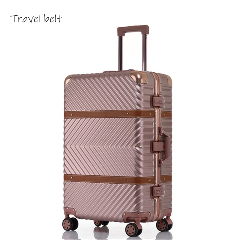 

stereoscopic Twill 100% aluminum frame20/24/29 inch size fashion Rolling Luggage Spinner brand Travel Suitcase