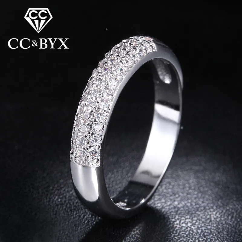 Модные ювелирные изделия кольца для женщин Bijoux Row буровая линия белого золота