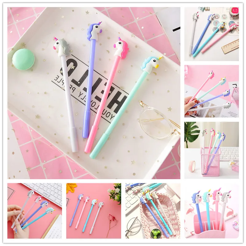 

0.5mm Kawaii fountain pen creativos Cartoon cute Unicorn pattern School student Supplies Stationery Halloween tool gift