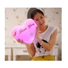 36x30cm Luminous pillow Christmas Toys, Led Light Pillow,plush Pillow, Colorful Heart plush toys for Children, Birthday Gift