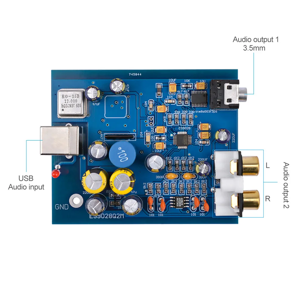 AIYIMA HIFI аудио ES9028Q2M SA9023 USB DAC декодер плата внешняя звуковая карта поддержка 24 бит 96K