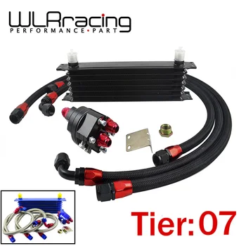 

WLR RACING - Universal 7 Row 10AN Aluminum Engine Transmission An10 Oil Cooler Relocation Kit