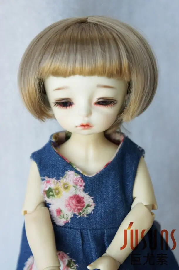 JD244 1/6 1/8 прекрасный BJD синтетический, мохеровый, для куклы парики короткий парик Bobo 5-6 дюймов 6-7 дюймов кукла аксессуары - Цвет: 6-7inch Brown SM4B