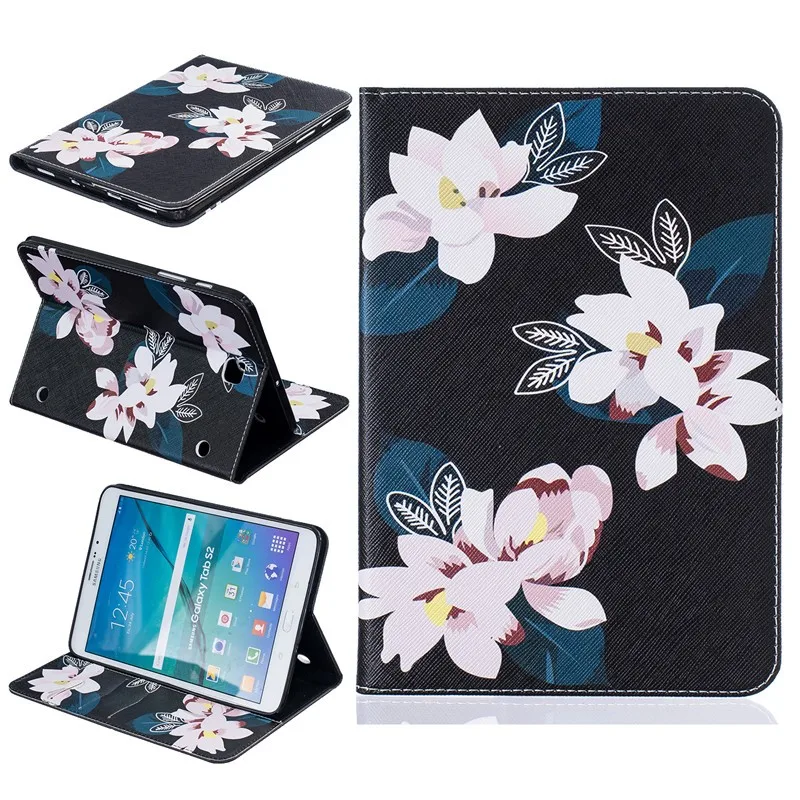For Samsung Galaxy Tab S2 8.0 SM-T710 T715 Case Kids Butterfly Flower Bear Cartoon Wallet  PU Leather Back Silicon Tablet Cover (16)