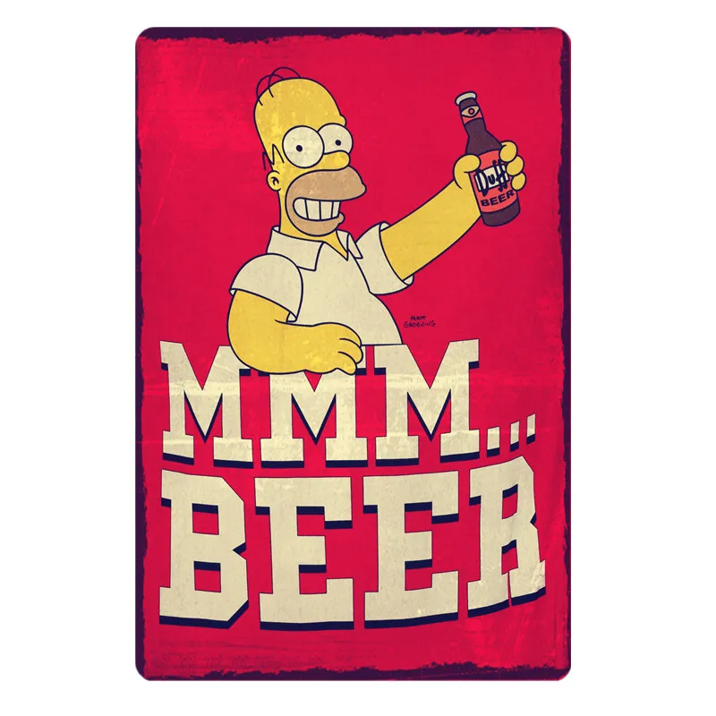 Duff пиво к спирту индивидуальный металлический знак плакат есть больше пончиков настенные наклейки в винтажном стиле украшения дома YQZ080 - Цвет: NEW0063