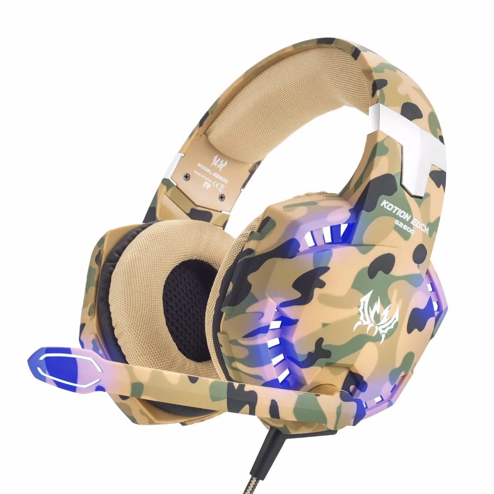 Professional 3.5mm Wired Stereo Camouflage Gaming Headset Gamer