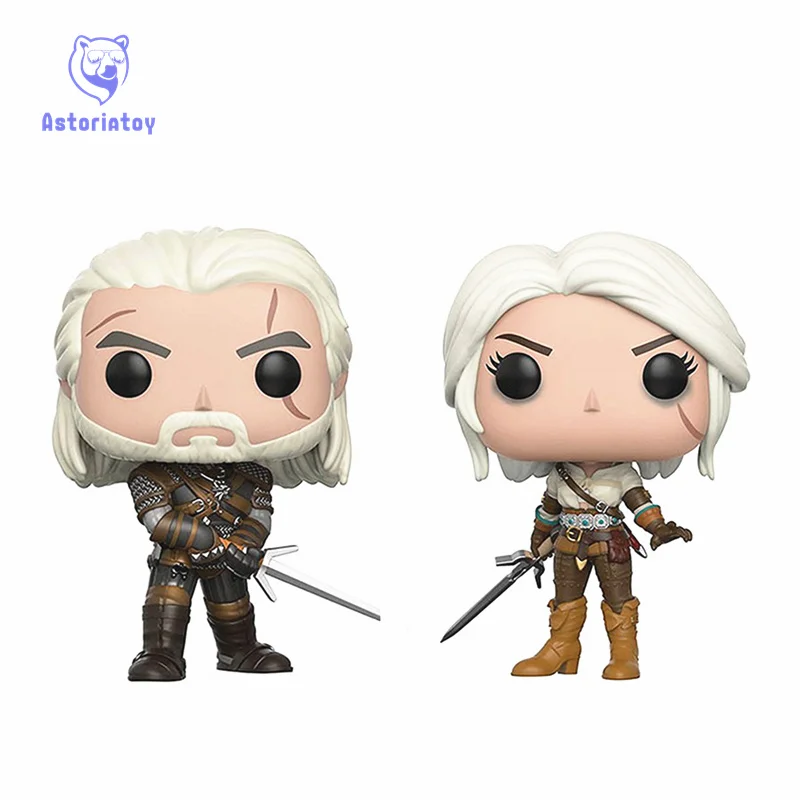 The Witcher 3 GERALT CIRI Game Movie Toys Action Figure Bobble Head Q Edition For Car