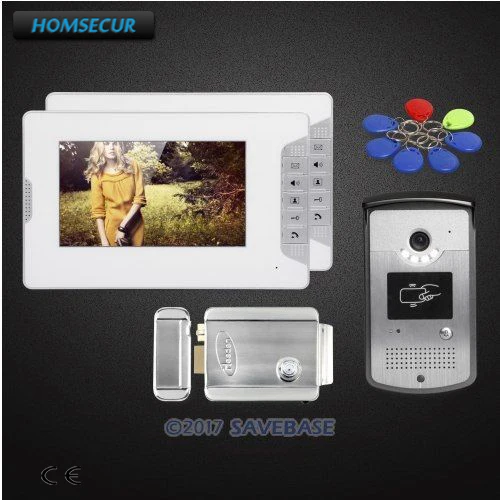 

HOMSECUR 7inch Hands-free Video Door Phone Intercom System with Keyfobs Unlocking Camera