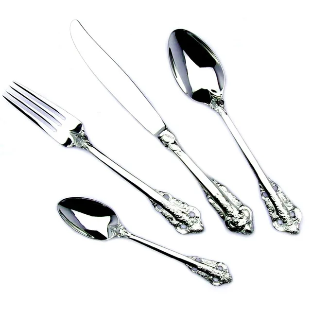 JANKNG 24Pcs/ Lot Luxury Dinner Set Stainless Steel Silverware Set ... JANKNG 24Pcs/ Lot Luxury Dinner Set Stainless Steel Silverware Set ...