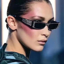 DCM алмазные маленькие квадратные солнцезащитные очки для женщин брендовые Солнцезащитные очки женские новые градиентные очки зеркальные очки UV400