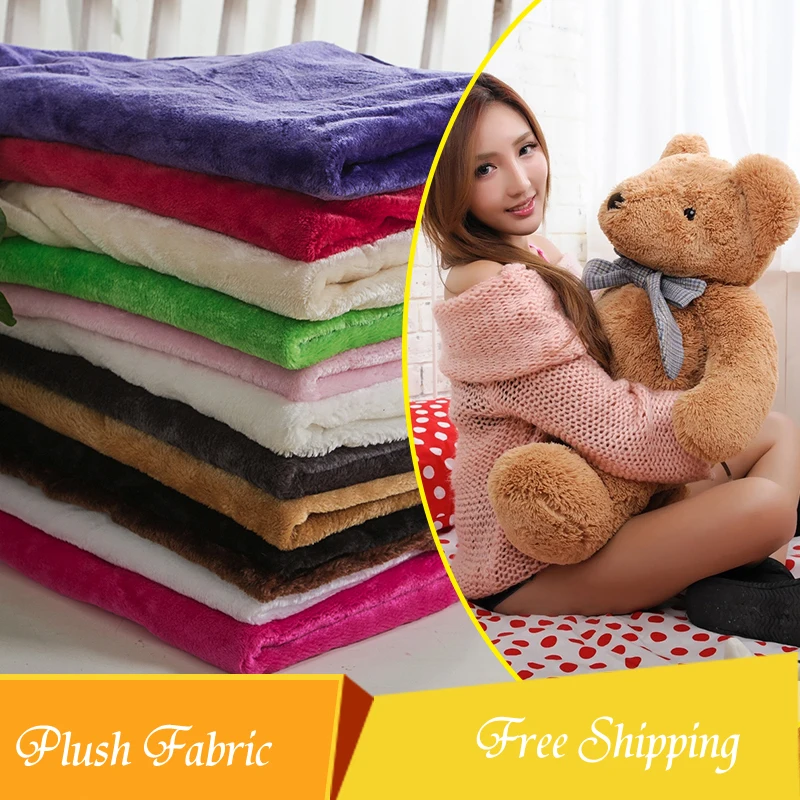 

1.55(width)*0.5m solid smooth plush fabric for toys baby blanket DIY wedding shawl carpet sofa cover home textile decoration