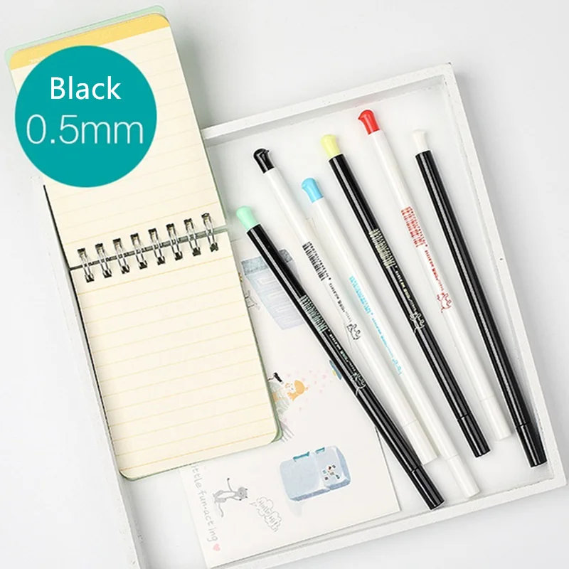 

6 pcs Cartoon cat gel ink pen Color cat 0.5mm ballpoint Black ink pens Cute gift Office accessories School supplies FB153