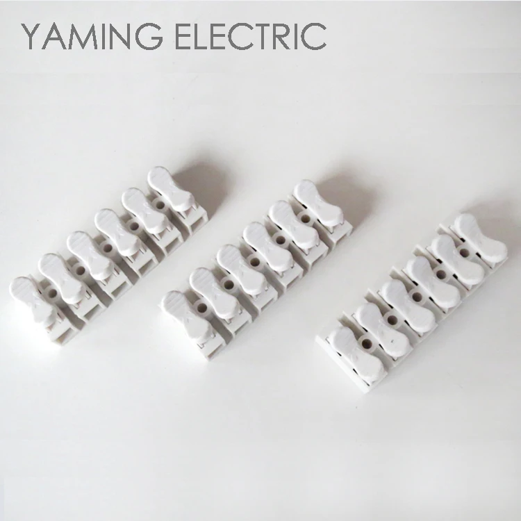

(20PCS) CH-6 Spring Wire Quick Connector 6P Splice Clamp Terminal Block No Welding No Screw Cable 6 Way Led Strip