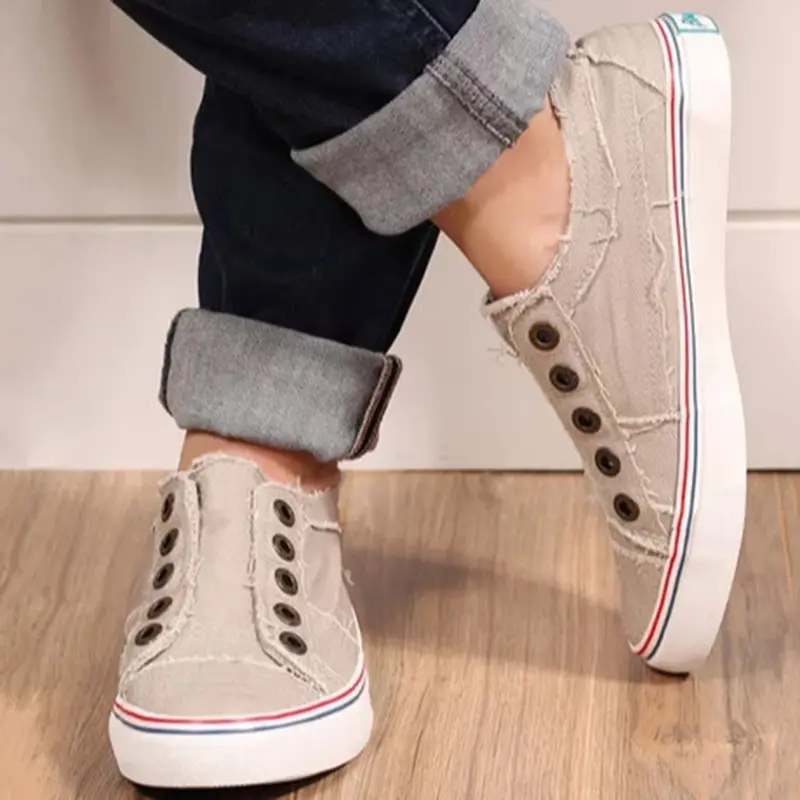 Oeak المرأة شقة سوليد الأبيض رياضية النساء أحذية الأزياء تفلكن أحذية عارضة Zapatillas موهير Zapatos دي موهير 2019