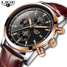 LIGE мужские наручные часы, повседневные модные часы, водонепроницаемые кварцевые часы, кожаные часы для мужчин, Топ бренд, роскошные деловые часы, Montre Homme