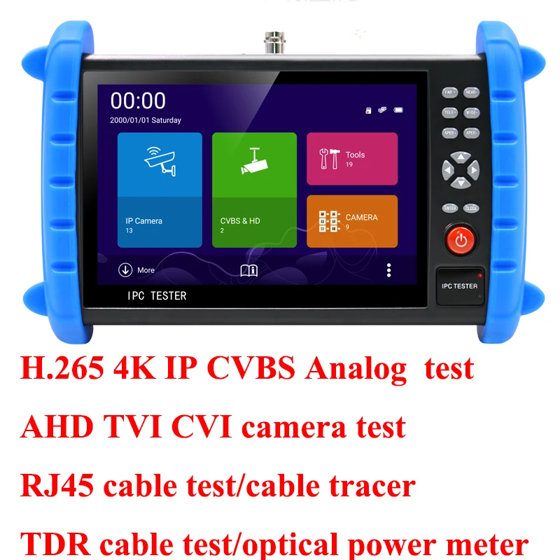 

H.265 4K IP camera tester AHD TVI CVI CCTV Tester Analog CVBS test monitor with optical power meter TDR cable test cable tracer