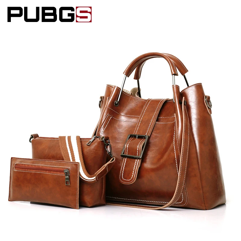 

Women Handbags Bags For Female Daily High Quality Leather PU Texture Delicate Casual Retro Large Capacity 3-Piece Set PUBGS 2018