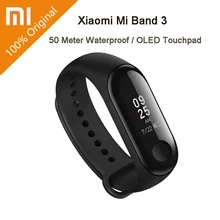 Xiao mi mi banda 3 Banda inteligente pulseira Mi 3 oled touch screen 0.78 “Mensagem display previsão Do Tempo De fitness rastreador Xiao mi banda 3