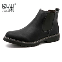 Зимняя обувь размера плюс 37-47; мужские ботинки «Челси»; мужские ботинки с Плюшевым Мехом; кожаная обувь; мужские ботинки «Челси»; sapato masculino