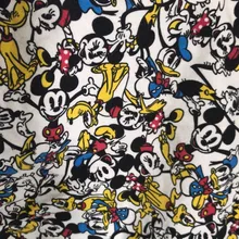 100*170 см мультфильм Минни Микки эластичные лайкра вязанная хлопковая ткань для Вышивание «сделай сам» Лоскутная работа рубашка маленьких девочек юбка Спортивная