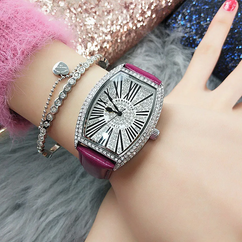 

Luxury Brand Women Watches Bracelet Crystal Ladies Watch Women Leather Quartz Female Clock Wristwatch Montre Femme Reloj Mujer