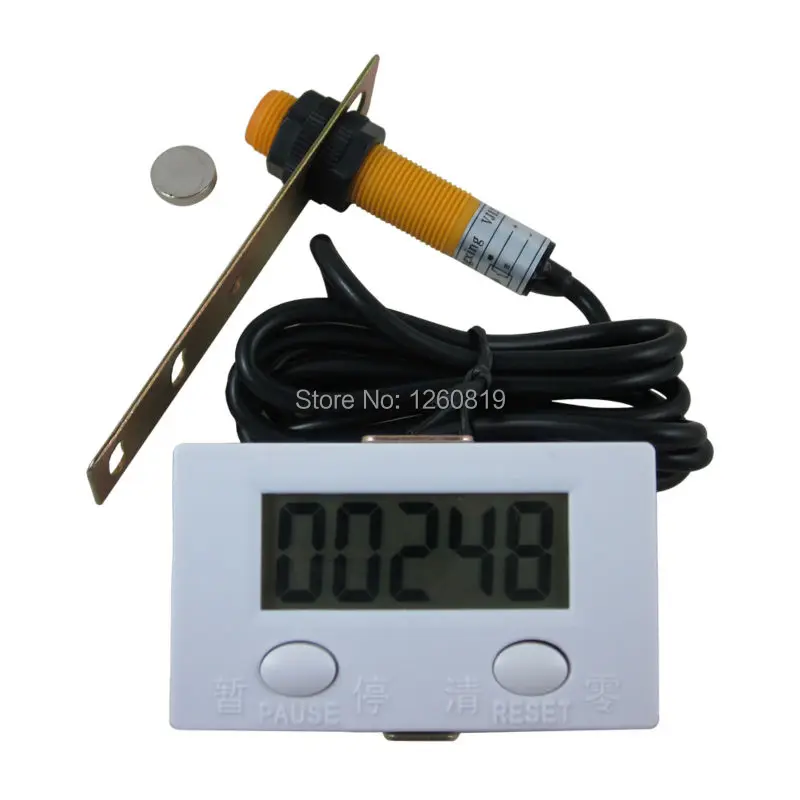 

DIGITEN 5 Digit Counter Meter LCD Digital Counter 0-99999 Plus UP Gauge with Proximity Switch Sensor with Magnetic